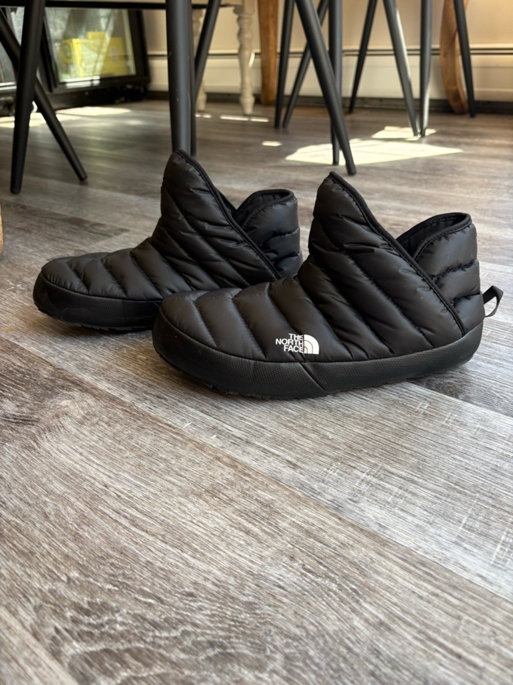 The North Face Black Quilted Slip-On Slippers